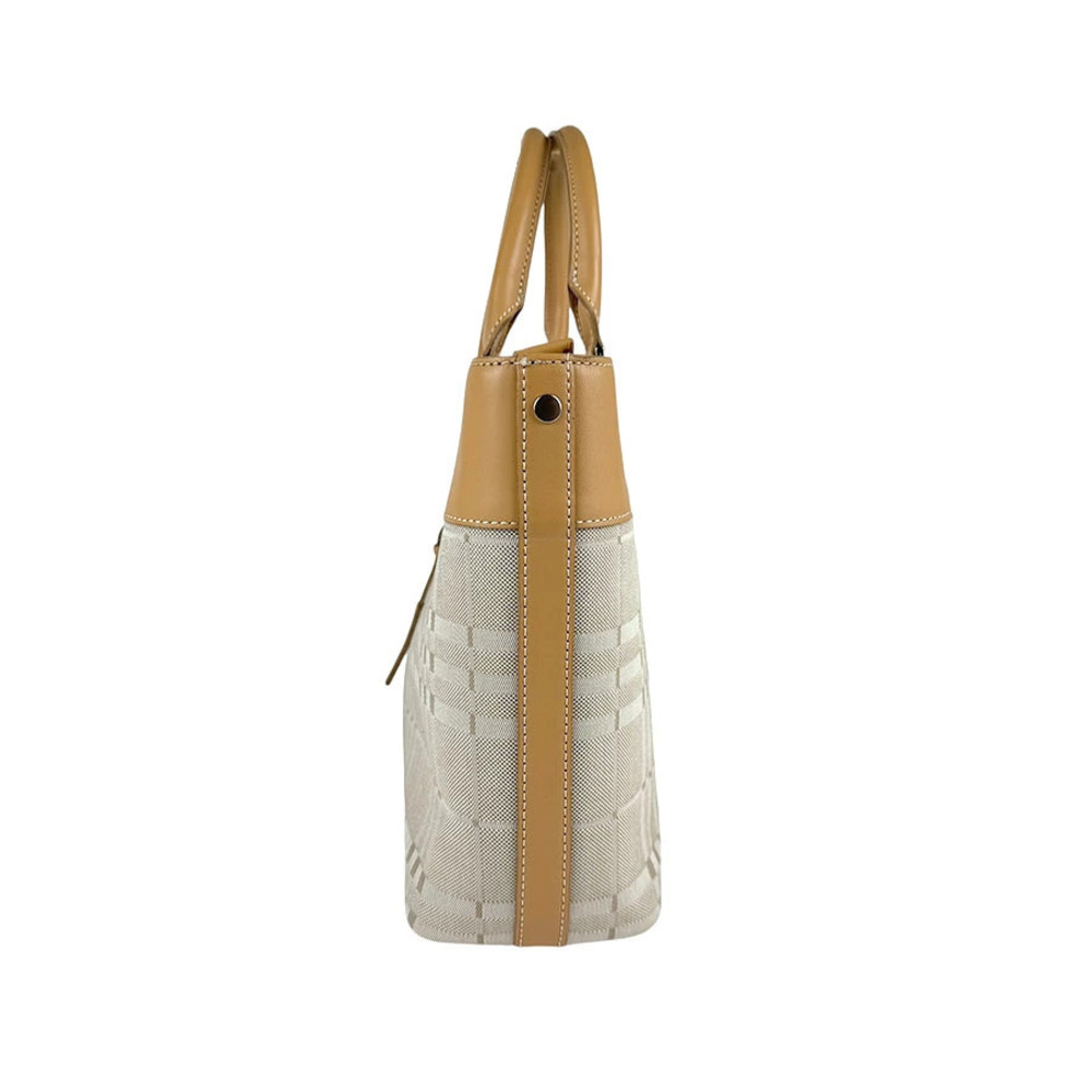 Burberry canvas brown handbag leather Brown